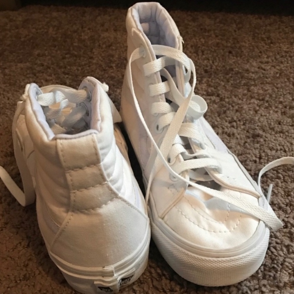 High Top White Vans 5.5